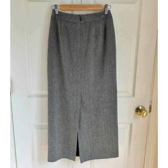 Vintage Black and White Tweed Wool Blend Column Skirt Size Small | Vintage Liz - Picture 5 of 5